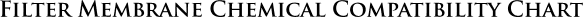 Filter Membrane Chemical Compatibility Chart